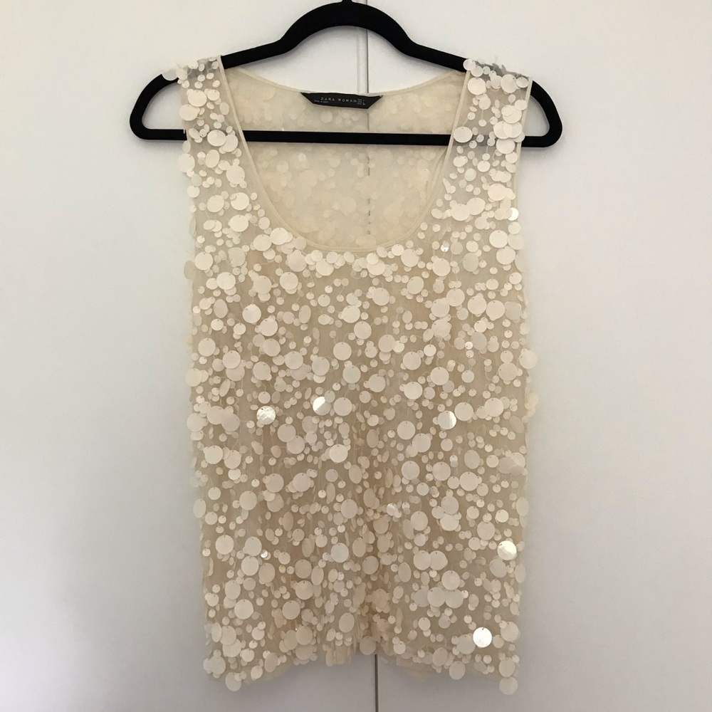 Zara Sheer Sequin Top